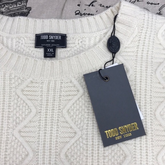 Todd Snyder Cable Knit Crewneck Wool Sweater - Picture 5 of 7